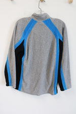 Izod Perform Gray Blue & Black Quarter Zip Sweatshirt | Youth L (14/16)