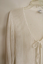 B. Moss White Knit Vintage Cardigan | L