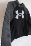Under Armour Black Gray Logo Fleece Lined Hoodie | Youth S (8)