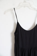 Zara Woman Black A-Line Midi Dress | XS