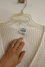 B. Moss White Knit Vintage Cardigan | L