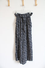 American Eagle Floral Blue and Cream Flowy Pants | S