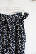 American Eagle Floral Blue and Cream Flowy Pants | S