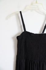 Gap Black Ruched Linen Blend Midi Dress | S