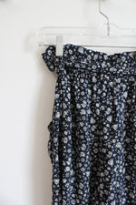 American Eagle Floral Blue and Cream Flowy Pants | S