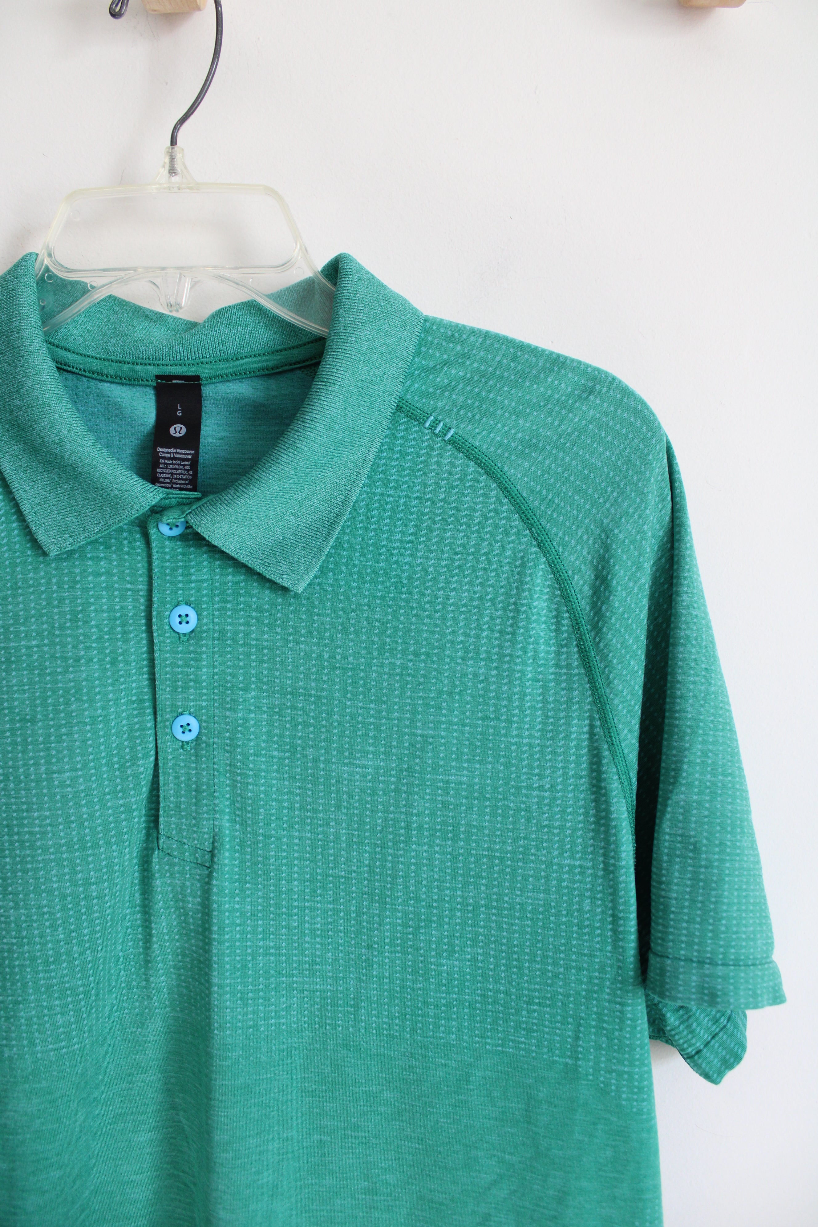 Lululemon Green Patterned Polo Shirt | L