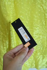 NEW Donna Karan Yellow Faux Wrap Peplum Top | S