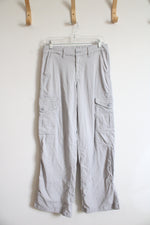 American Eagle Mid-Rise Baggy Wide Leg Gray Cargo Pants | 2