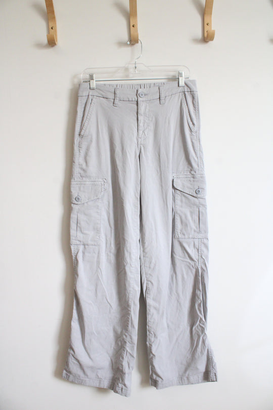 American Eagle Mid-Rise Baggy Wide Leg Gray Cargo Pants | 2
