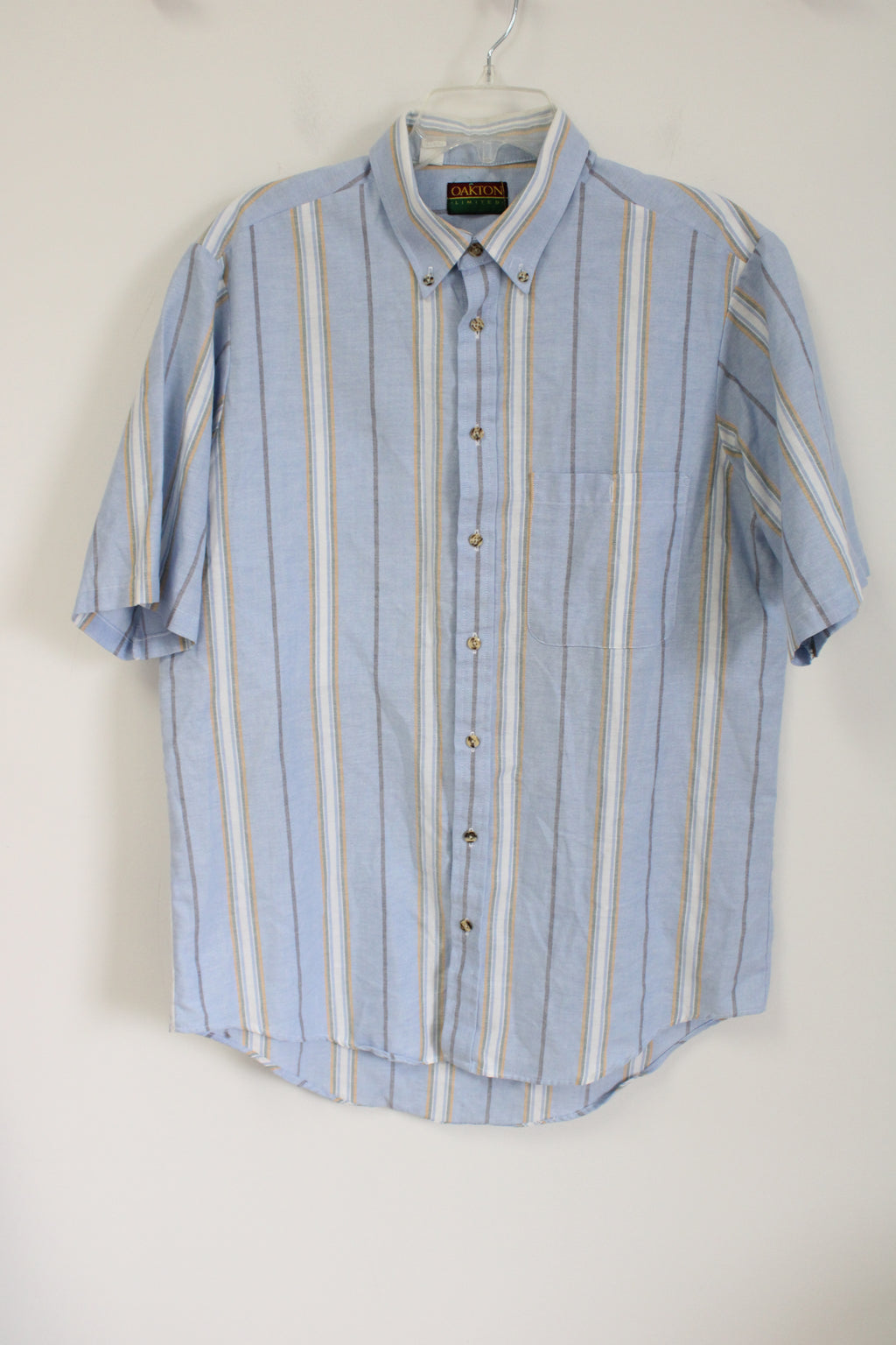 Oakton Limited Blue Striped Button Down Shirt | L Tall