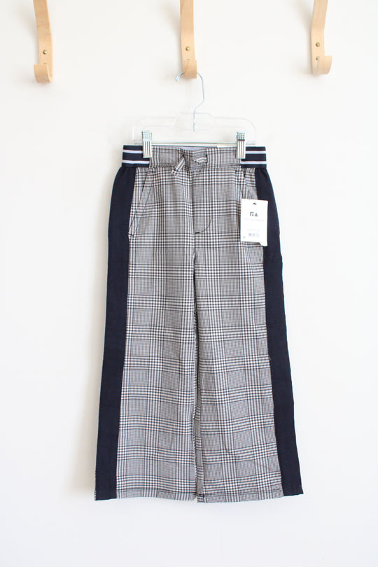 NEW Free Assembly Wide Leg Varsity Navy & White Checkered Pants | Youth XS (4/5)