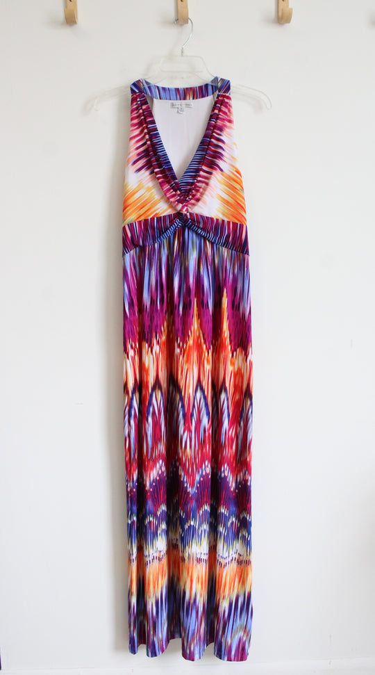 Sandra Darren Multi Colored Halter Maxi Dress | 12