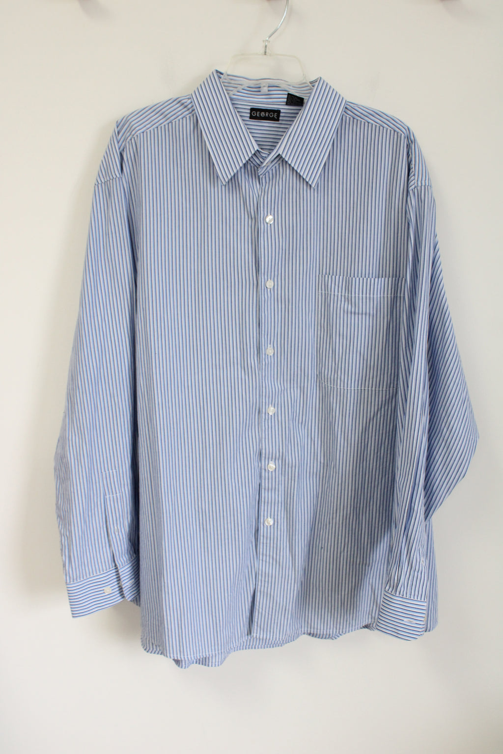 George Blue Striped Button Down Shirt | 2XL (50-52)