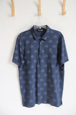 Travis Matthew Blue Patterned Polo Shirt | L
