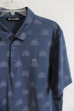Travis Matthew Blue Patterned Polo Shirt | L