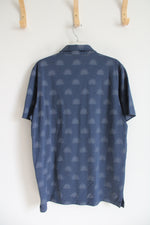 Travis Matthew Blue Patterned Polo Shirt | L