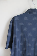 Travis Matthew Blue Patterned Polo Shirt | L