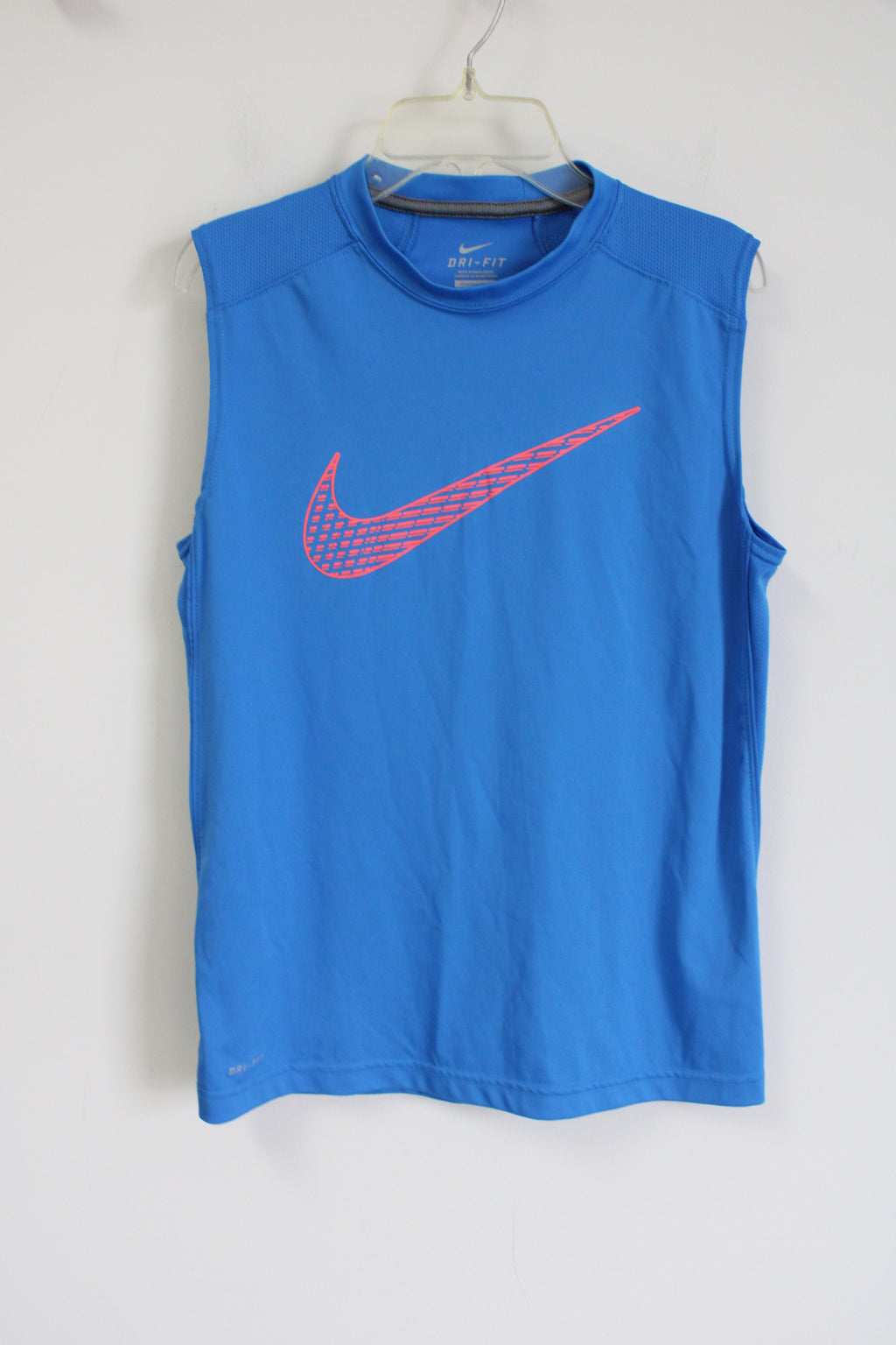 Nike Dri-Fit Blue Orange Logo Tank | Youth L (14/16)