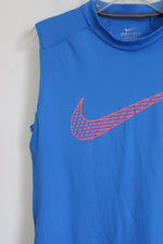 Nike Dri-Fit Blue Orange Logo Tank | Youth L (14/16)