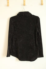 Ruby Rd. Black Textured Cowl Neck Sweater | S