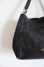 Coach Hallie Black Leather Shoulder Bag