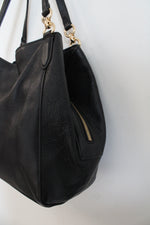Coach Hallie Black Leather Shoulder Bag