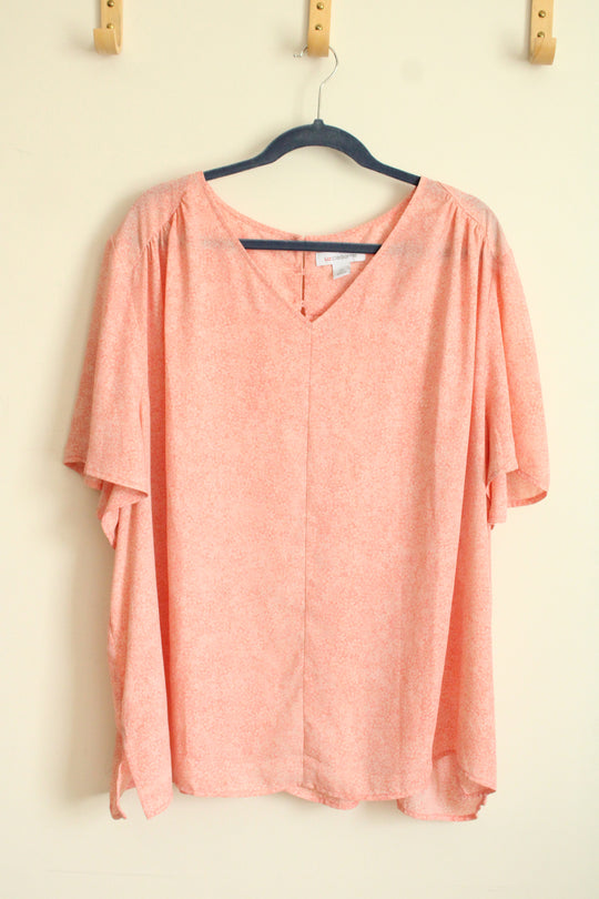 Liz Claiborne Pink Flutter Sleeve Blouse | 4X