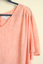 Liz Claiborne Pink Flutter Sleeve Blouse | 4X