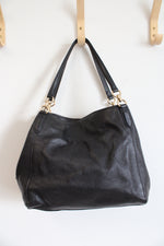 Coach Hallie Black Leather Shoulder Bag