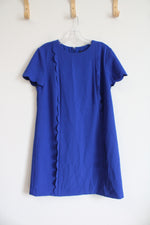 Tahari Blue Scalloped Lined Dress | L