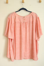 Liz Claiborne Pink Flutter Sleeve Blouse | 4X
