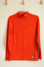 Nike Orange Pro Combat Dri-Fit Compression Mock Neck Shirt | L