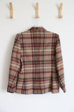 Prestige Camel/Maroon Plaid Blazer | L