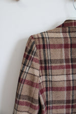 Prestige Camel/Maroon Plaid Blazer | L