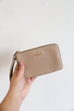 Coach Tan Double Zip Wristlet