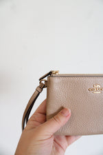 Coach Tan Double Zip Wristlet