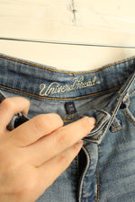 Universal Thread Medium Wash Cropped Distressed Jeans | 2