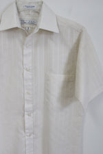 Editions By Van Heusen Cream Striped Button Down Shirt | 14 1/2