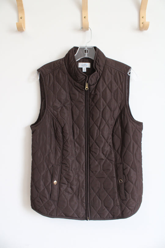 Croft & Barrow Brown Quilted Vest | M