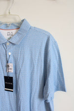 NEW Jos. A. Bank Tailored Fit Blue & White Patterned Polo Shirt | XL