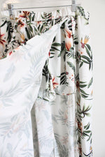 Shein Curve White Tropical Print Cropped Top & Skirt Set | 2XL