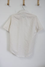 Editions By Van Heusen Cream Striped Button Down Shirt | 14 1/2