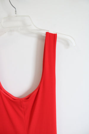NEW Express Red Orange Wrap Tank Dress | M