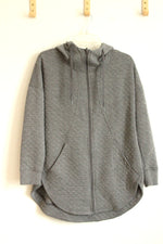 Athletic Works Gray Quilted Full Zip Hoodie Sweatshirt | M