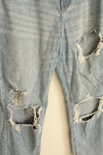American Eagle Light Wash Distressed Wide Leg Jeans | 10