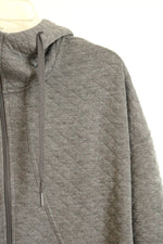 Athletic Works Gray Quilted Full Zip Hoodie Sweatshirt | M