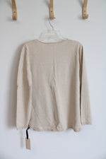 NEW Emaline Light Gold Metallic Sweater with Rhinestones | L