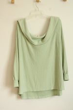 NEW a.n.a Sea Mint Cowl Neck Super Soft Blouse | 3X