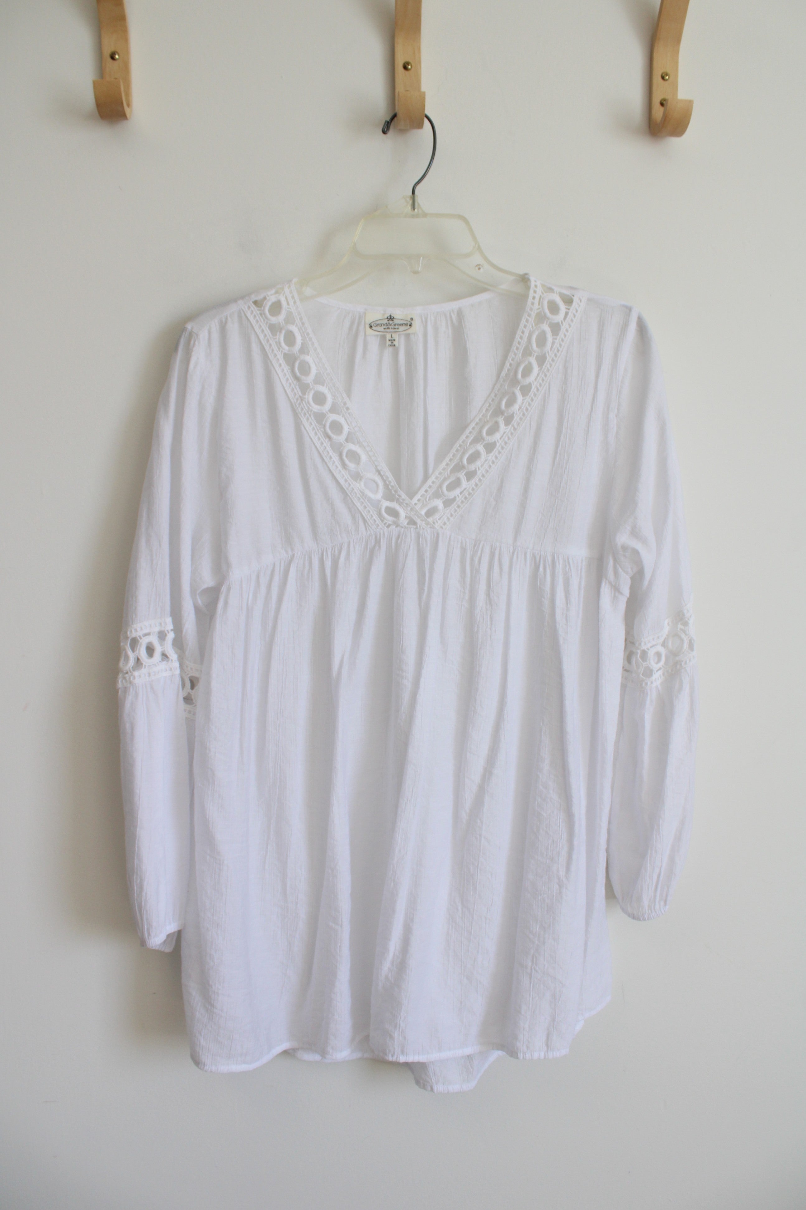 Grand&Greene With Love White Flowy Top | L