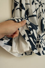 SO Blue and White Cotton Floral Flare Skirt with Lining | M